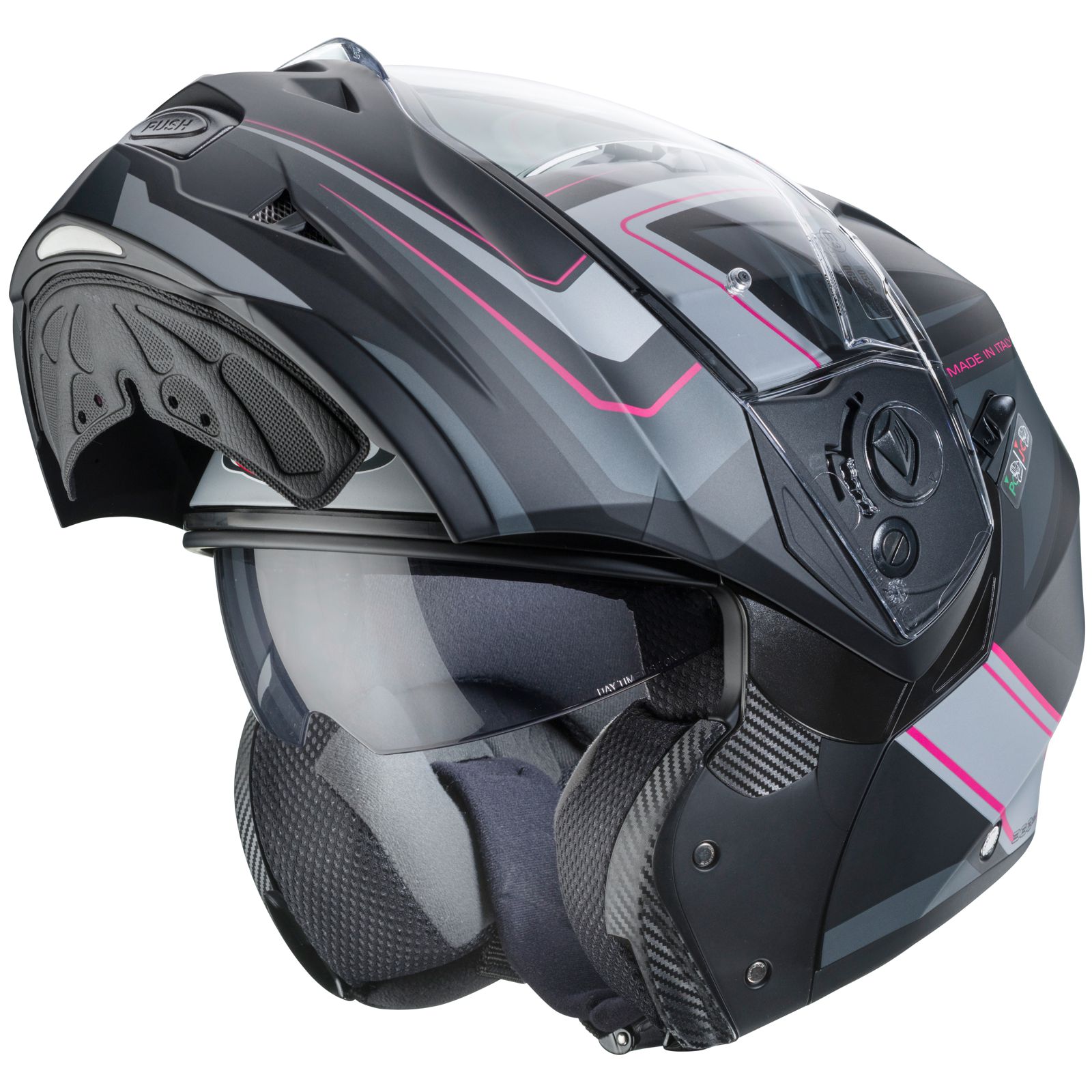 Caberg Helmet Duke II Tour, matte black / anthracite fuchsia