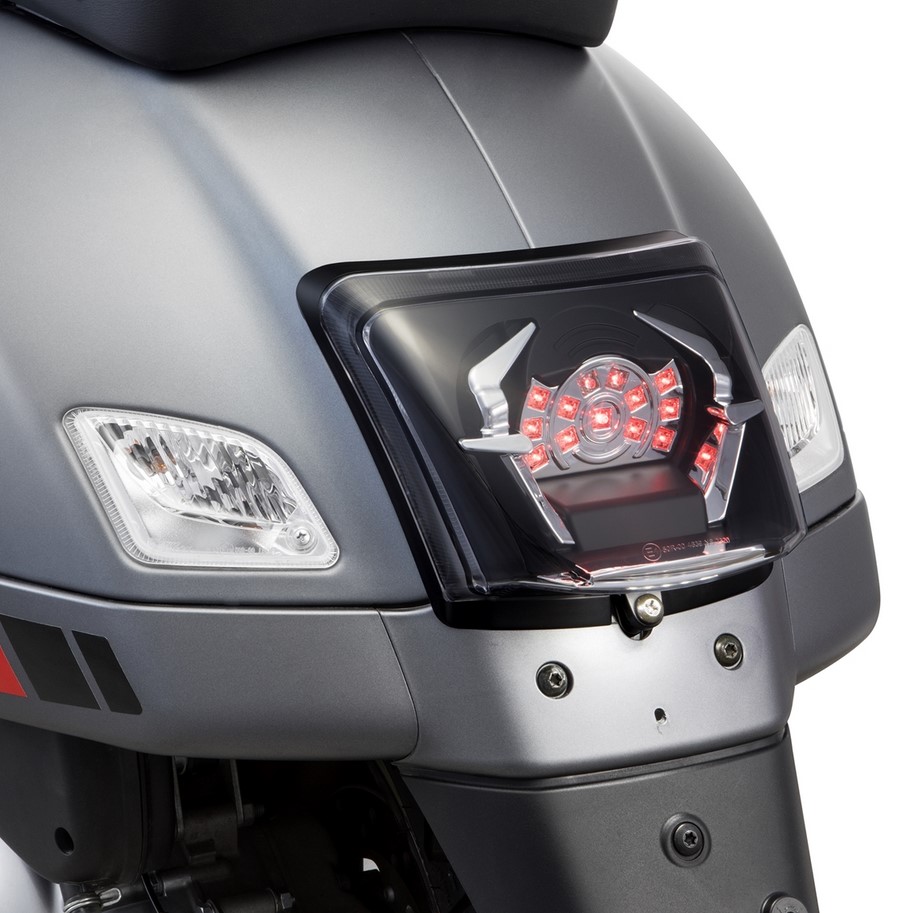 Frame taillight conversion for Vespa GTS/GTS Super/GTV 125-300cc ('14-'18), black glossy