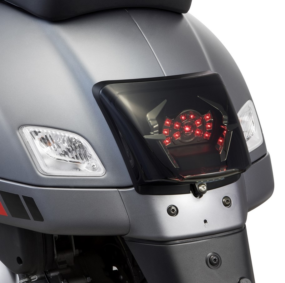 Frame taillight conversion for Vespa GTS/GTS Super/GTV 125-300cc ('14-'18), black glossy
