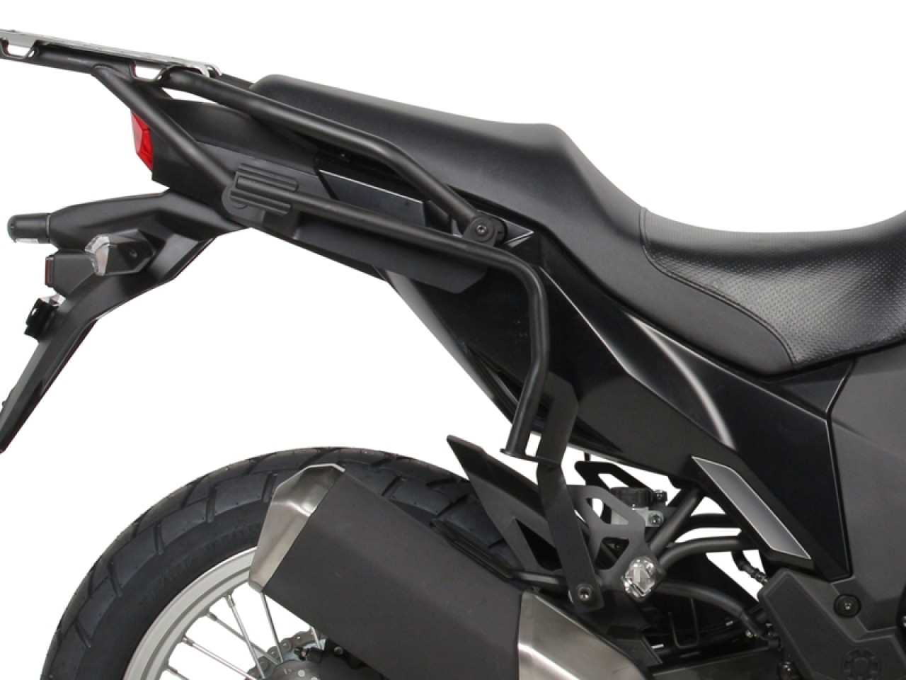 Shad 3P System side pannier rack, black painted, for Kawasaki KLE 300 Versys-X (17–20)