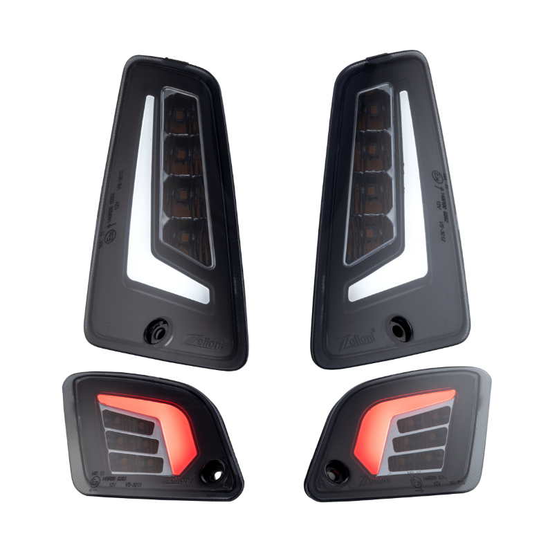 Turn signal kit ZELIONI front & rear for Vespa GTS/GTS Super/GTV 125-300cc, tinted