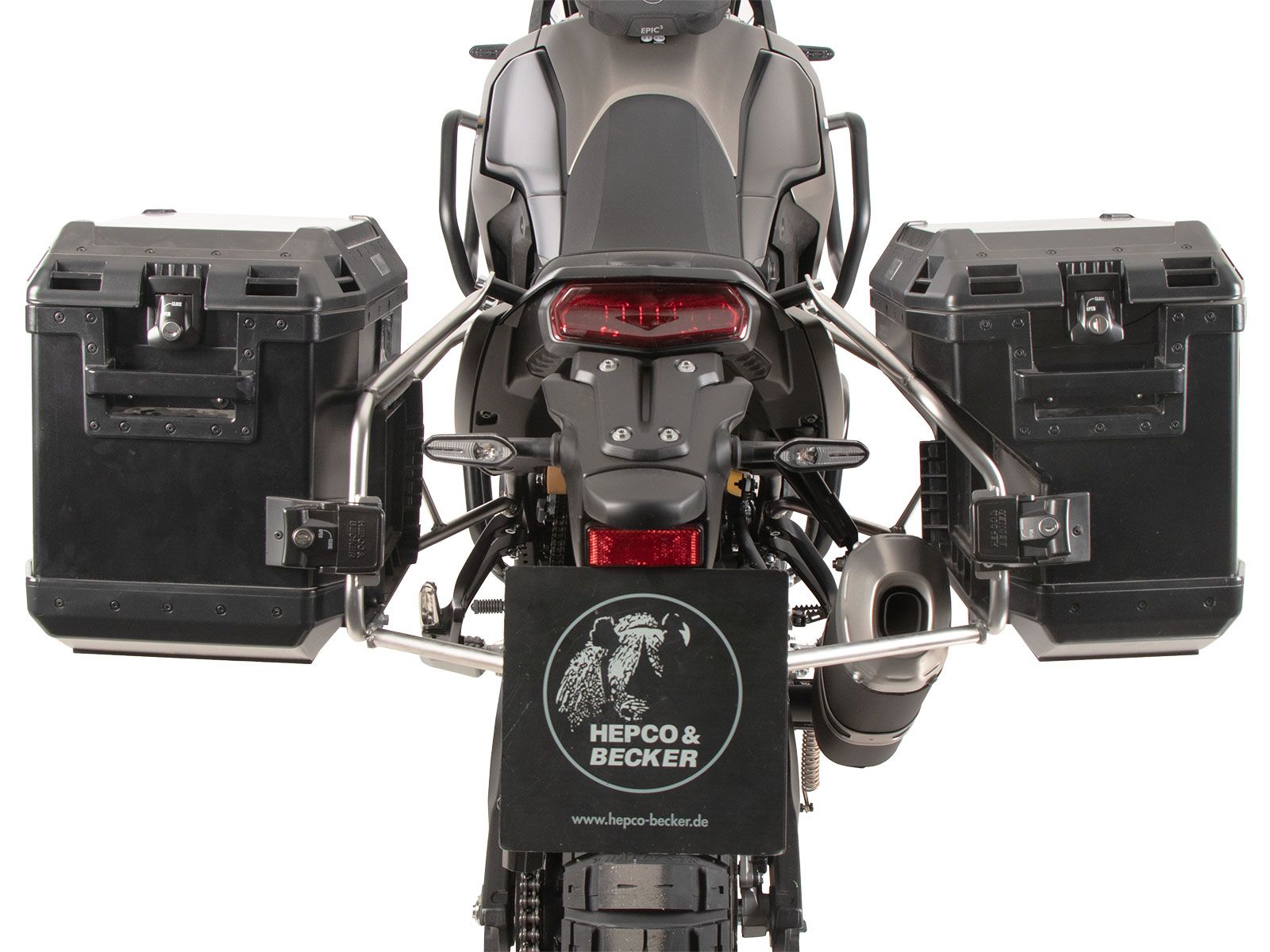 Case carrier set Cutout stainless steel incl. case set Xplorer Cutout silver for Yamaha Ténéré 700 (25-)