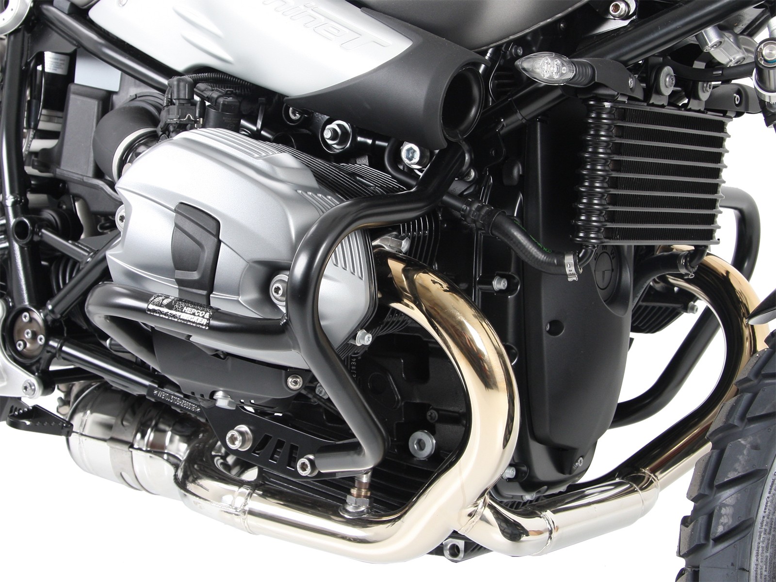Engine guard black for BMW R nineT Scrambler (16-23) Hepco & Becker