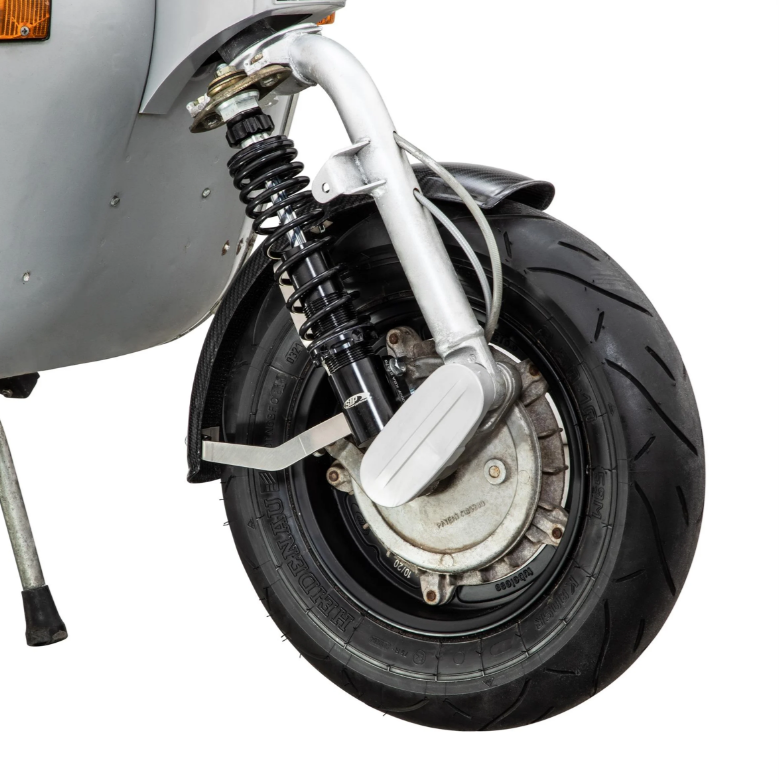 Mudguard 2.0 Garelli EVO II for Vespa PX 80-200cc, carbon clear, bracket stainless steel