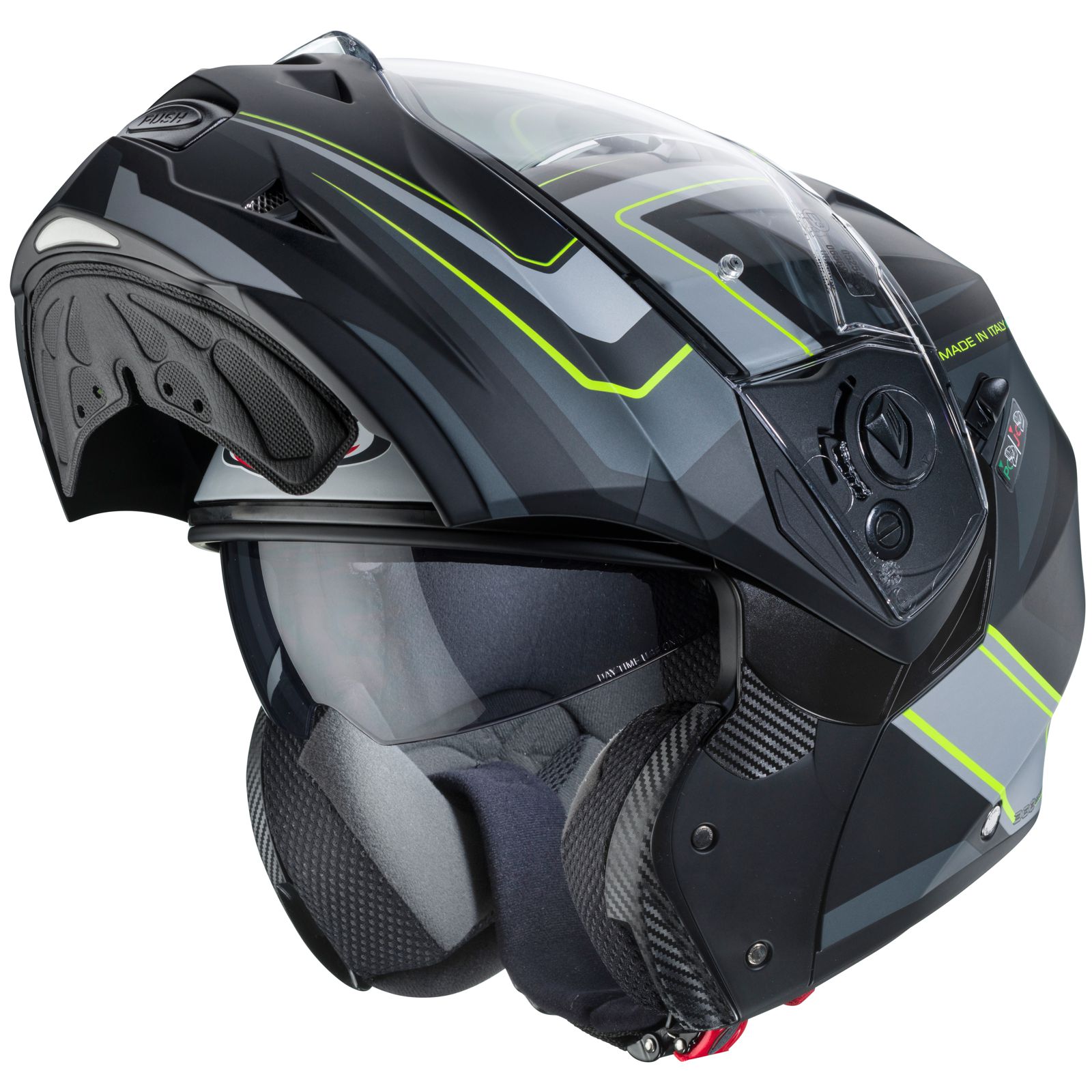 Caberg Helmet Duke II Tour, matte black / anthracite fluo yellow