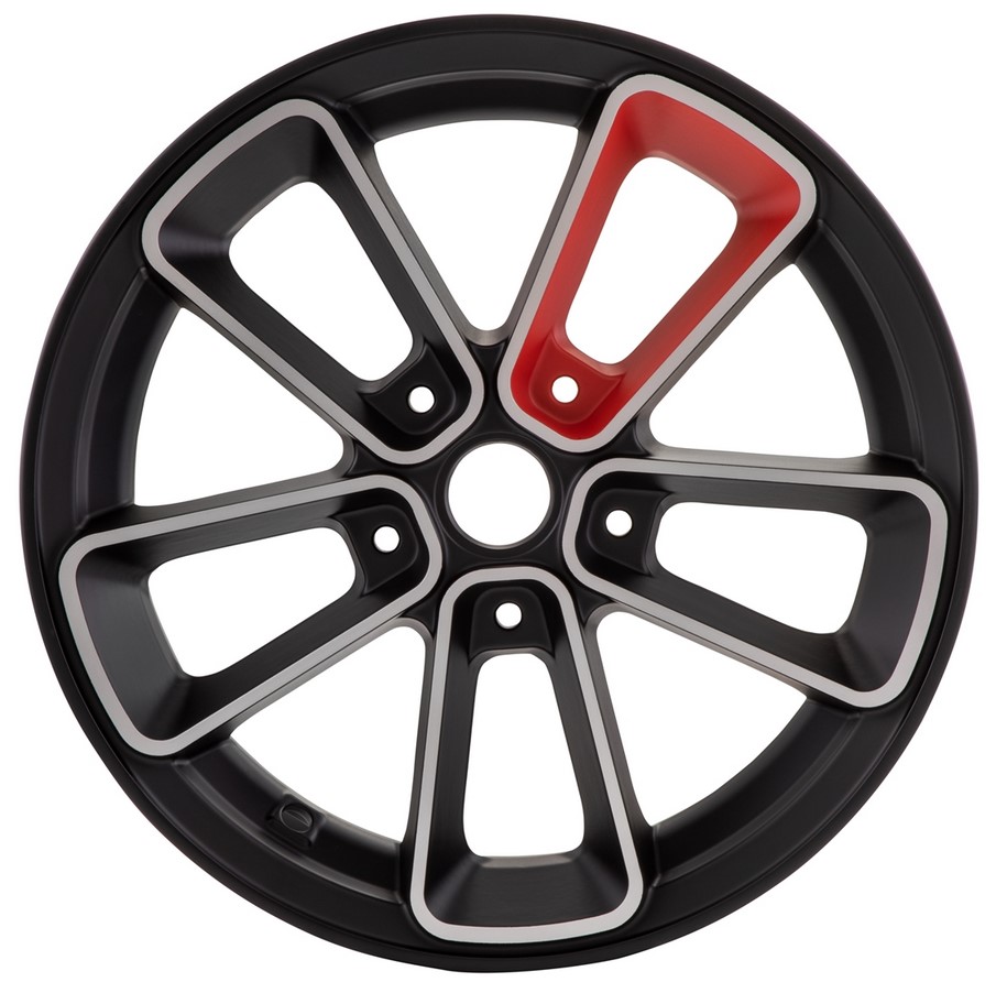 Rim front/rear 12" for Vespa GTS/GTS Super/GTV/GT 60/GT/GT L 125-300cc, black matt/red