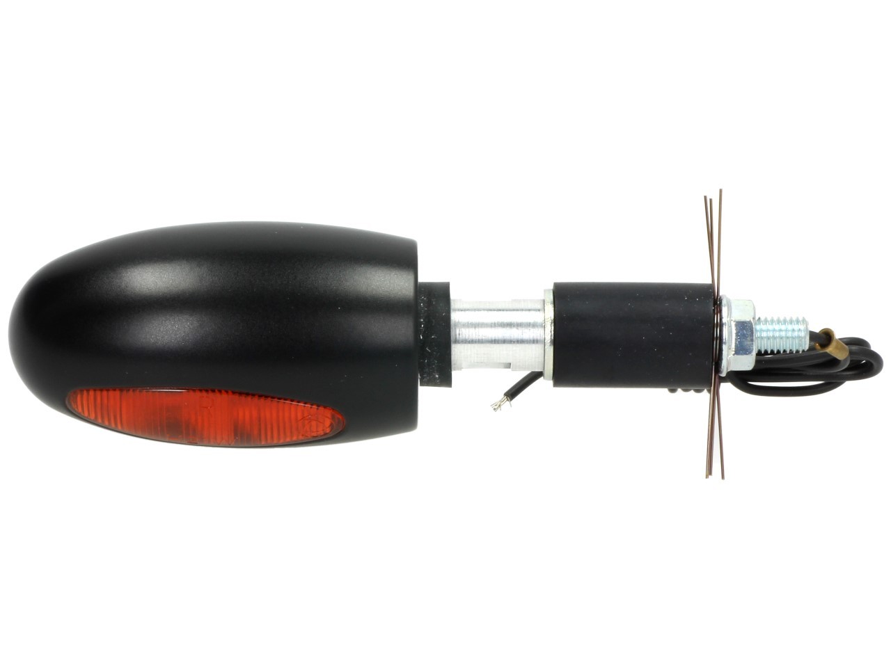Kellermann turn signal, BL 1000 yellow, brass, halogen, VR/VL, 12 V, 21 W, black satin finish