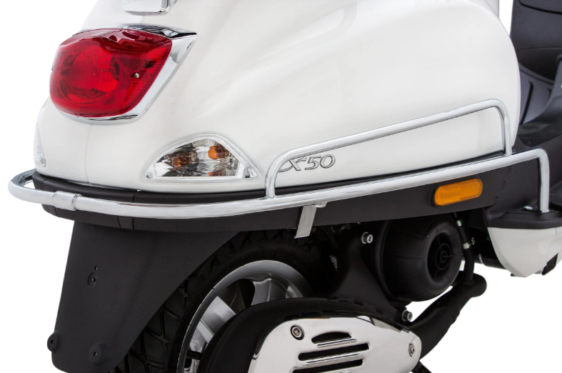 Crash bar side cover for Vespa LX/LXV/S 50-150cc, chrome