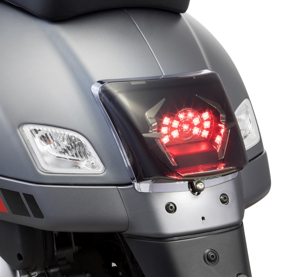 Frame taillight conversion for Vespa GTS/GTS Super/GTV 125-300cc ('14-'18), chrome