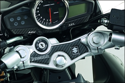 Fork bridge and cockpit decor, carbon look for Suzuki GW250 Inazuma BJ. 2013-2015
