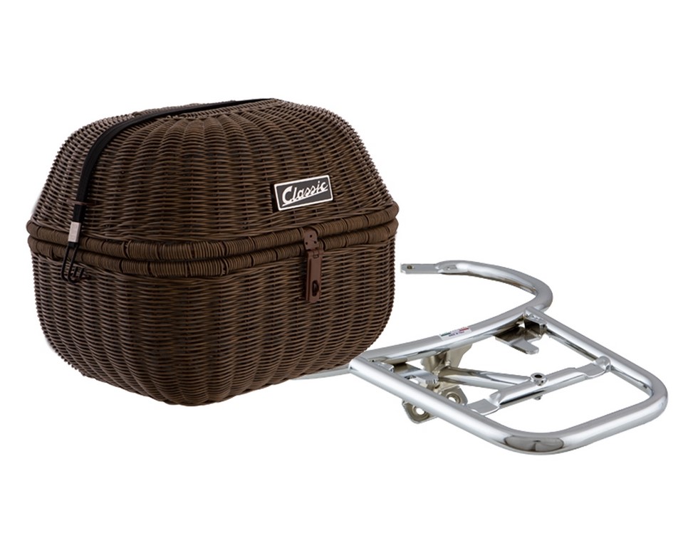 Luggage basket kit Classic for Vespa GTS/GTV/GT60 125-300cc, dark brown