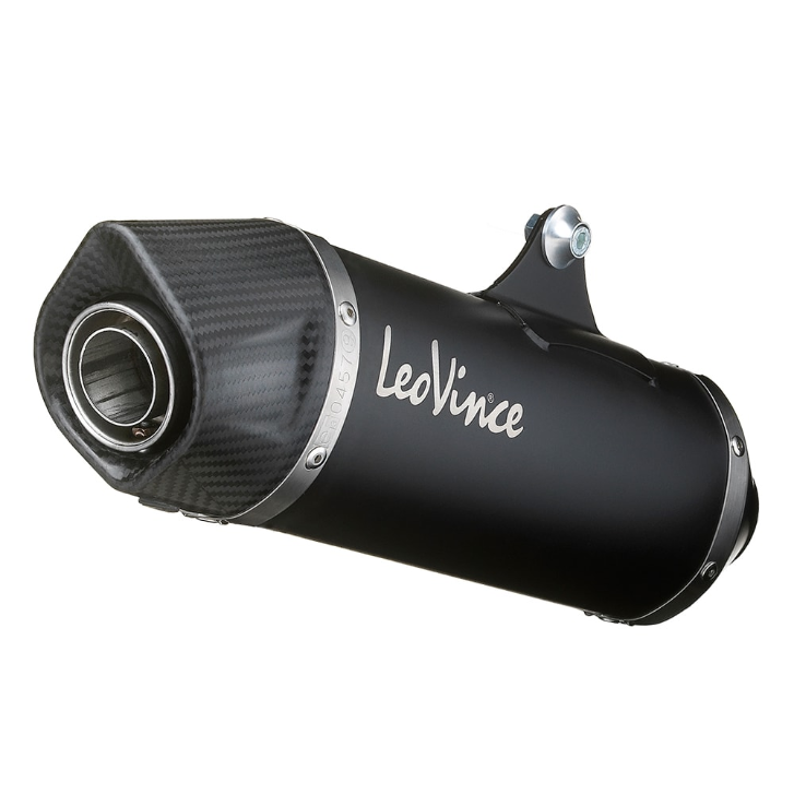 LeoVince exhaust system SBK Nero Evo 2, stainless steel for Beverly 350 Sport Touring Euro 3 (Bj.11-16)