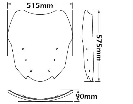 Windshield for original bracket - height 575 mm for BMW R 1200 RT /R 1250 RT