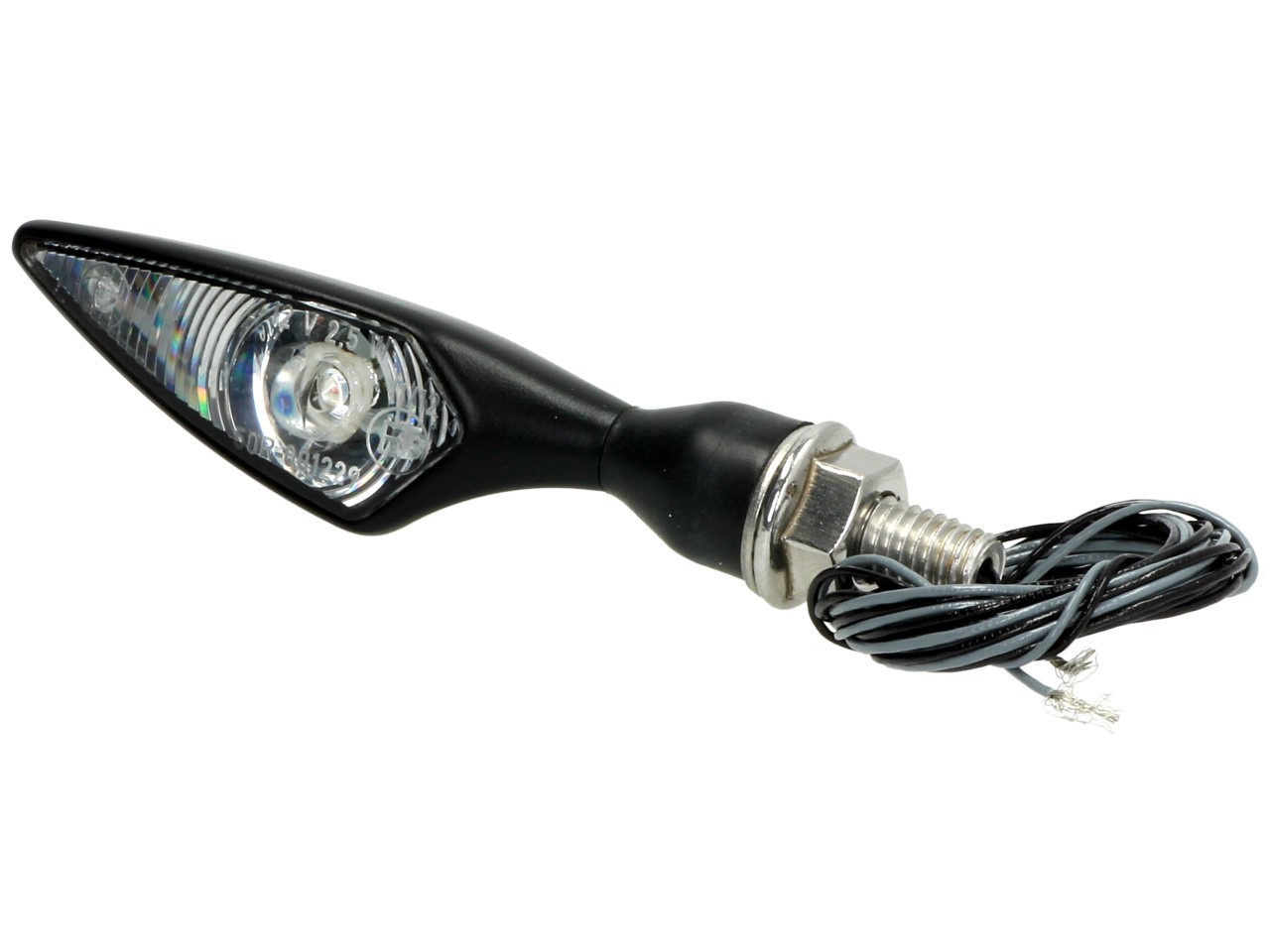 Kellermann turn signal, rhombus, steel, LED, VR/HL, 12 V, black satin, M8x20, E-tested