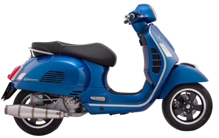 Racing exhaust for Vespa GTS/GTS Super/GTV/GT 60 125-300cc i.e., 4T, LC, stainless steel