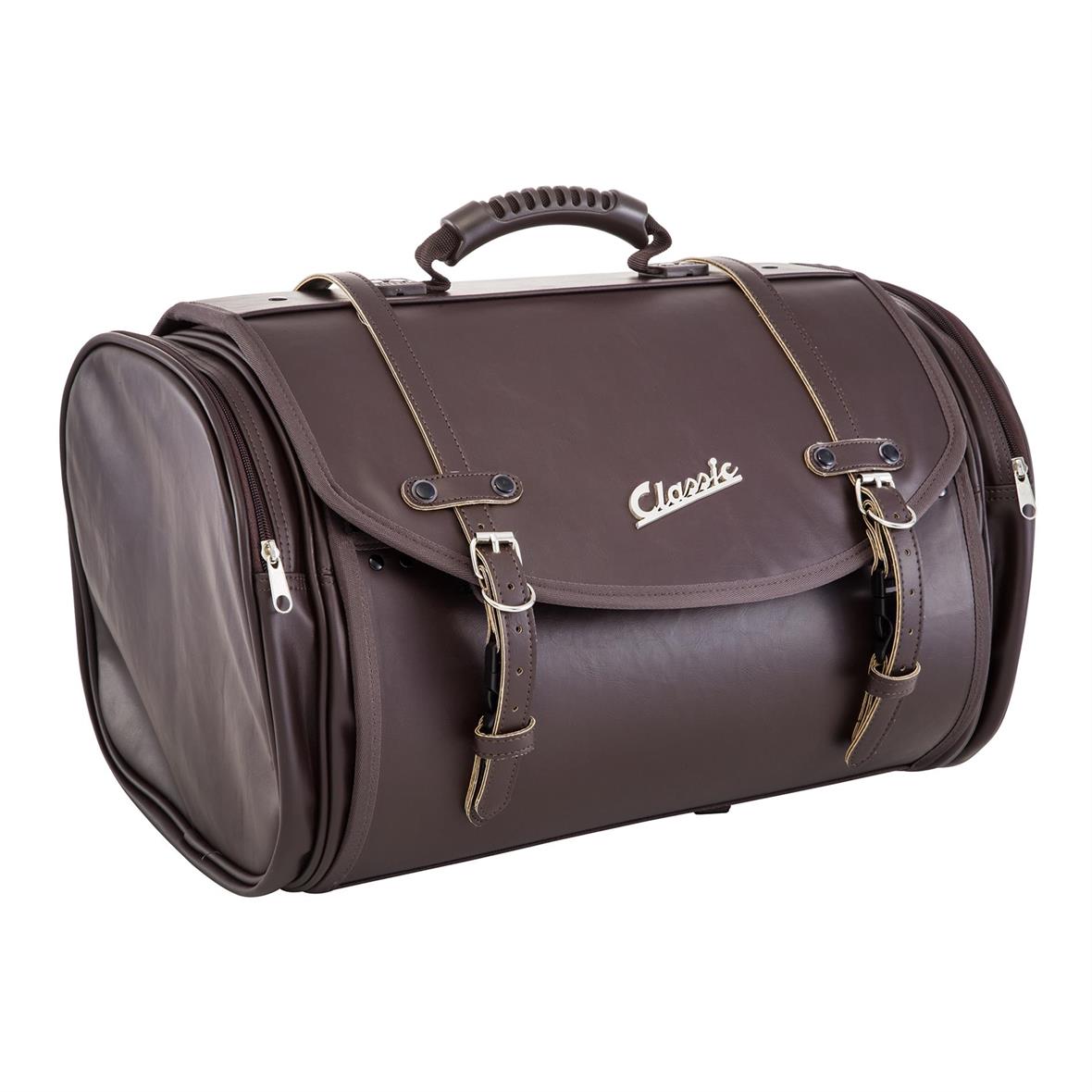 Classic" large bag for luggage rack for Vespa - dark brown, imitation leather