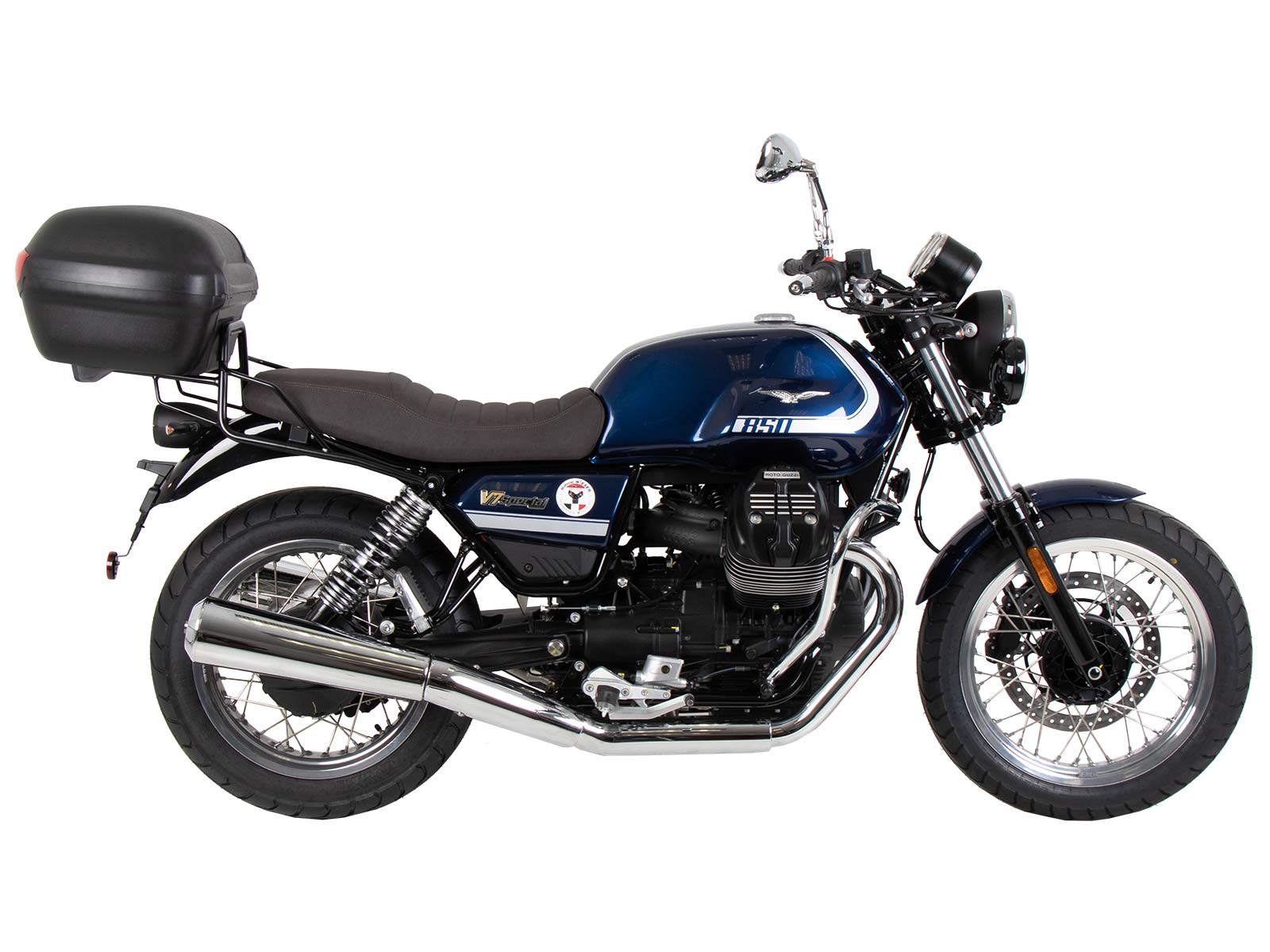 Tubular luggage rack Topcase carrier chrome for Moto Guzzi V7 850 Special/Stone/Centenario (21-24)