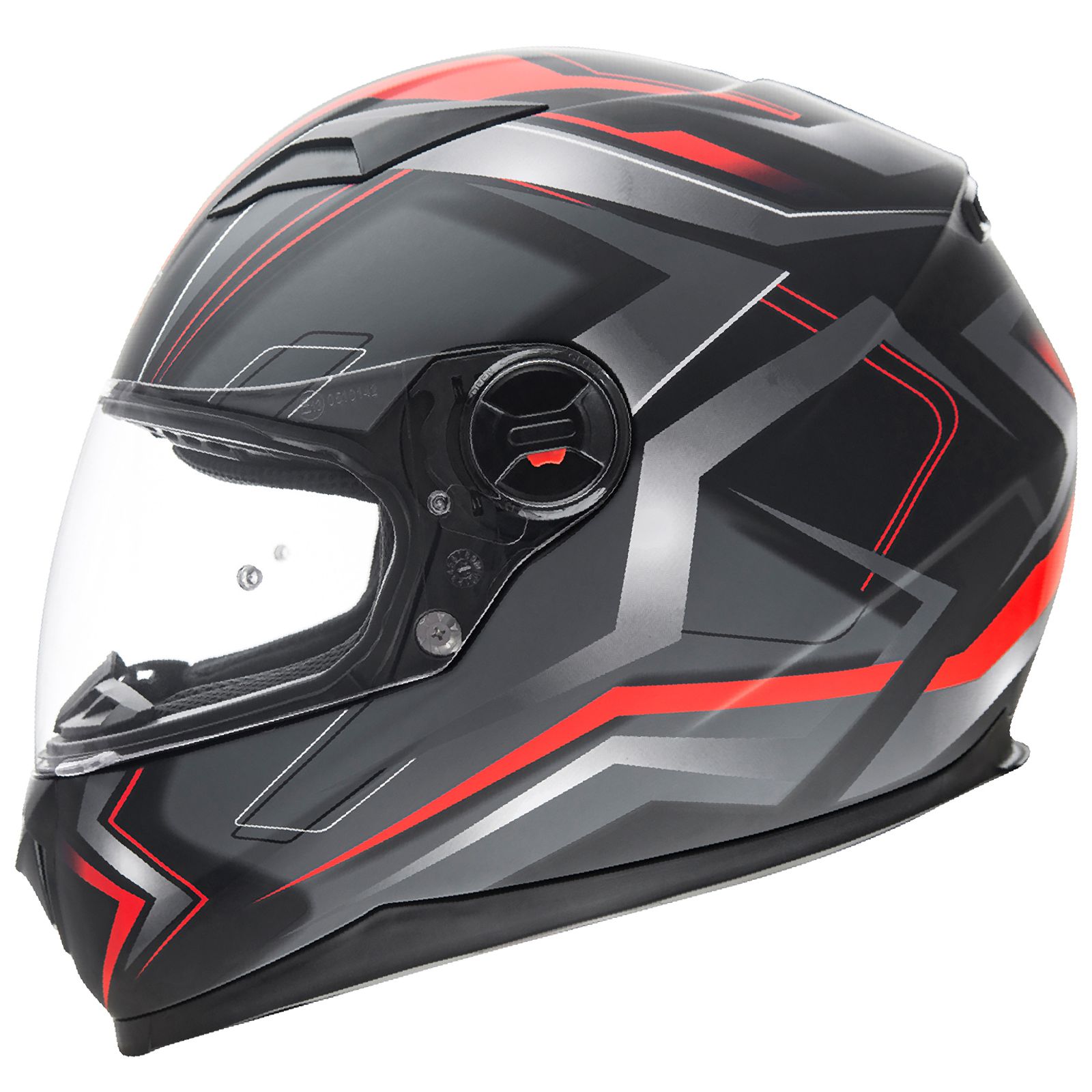 Germot full-face helmet GM 320, matt black / red