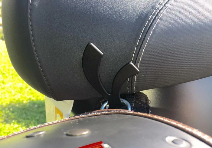 Helmet hook, under seat for Vespa, black glossy
