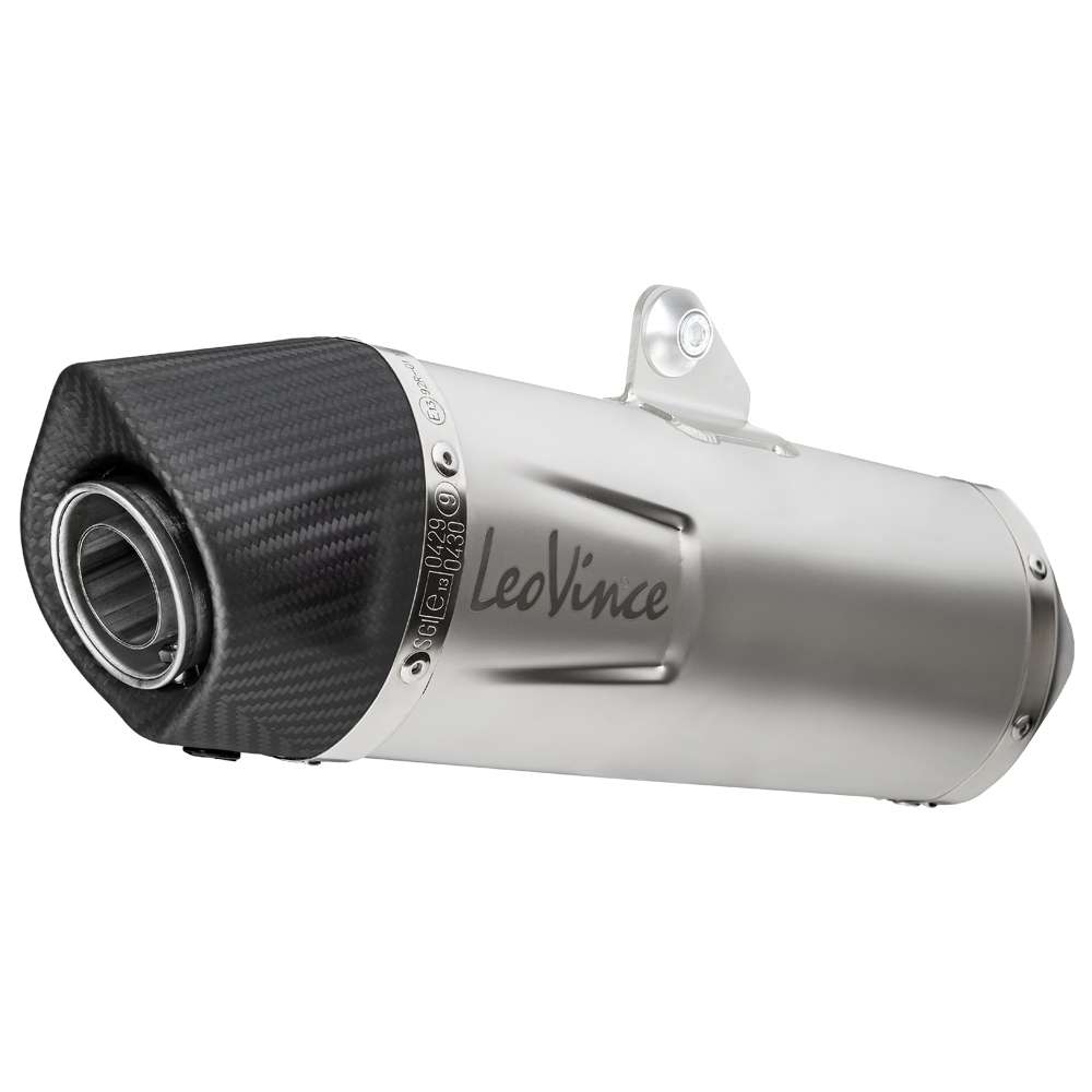 LeoVince exhaust system LV One Evo for Honda Forza 350, stainless steel silver, slip on, E-approval