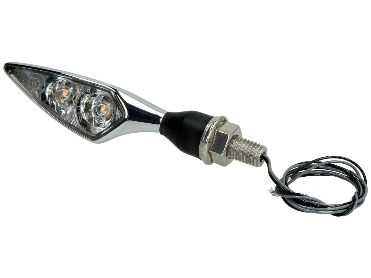 Kellermann turn signal, Rhombus Extreme, steel, LED, VR/HL, 12 V, shiny chrome, M8x20, E-tested