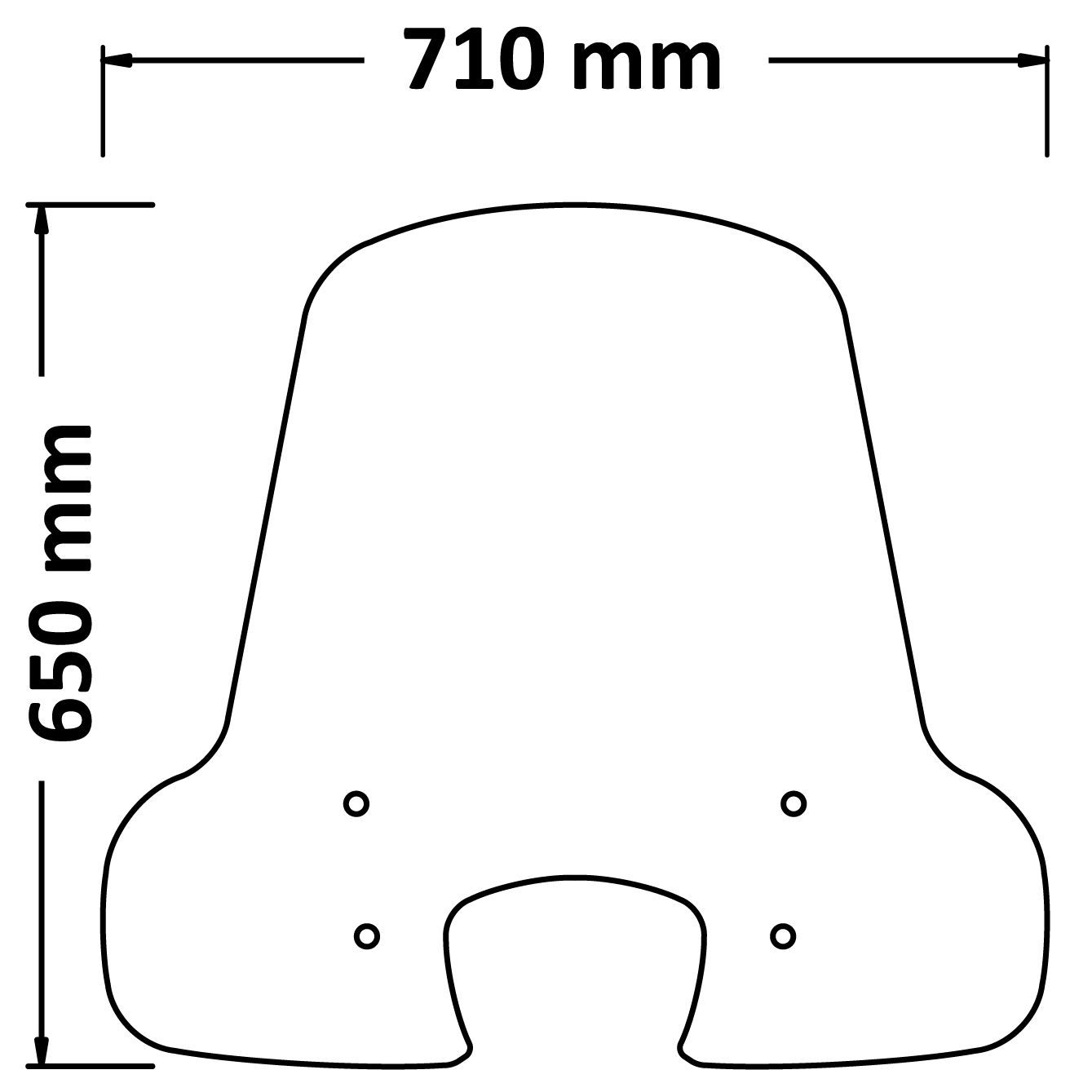 Medium-high windshield clear for Piaggio Liberty (16-)