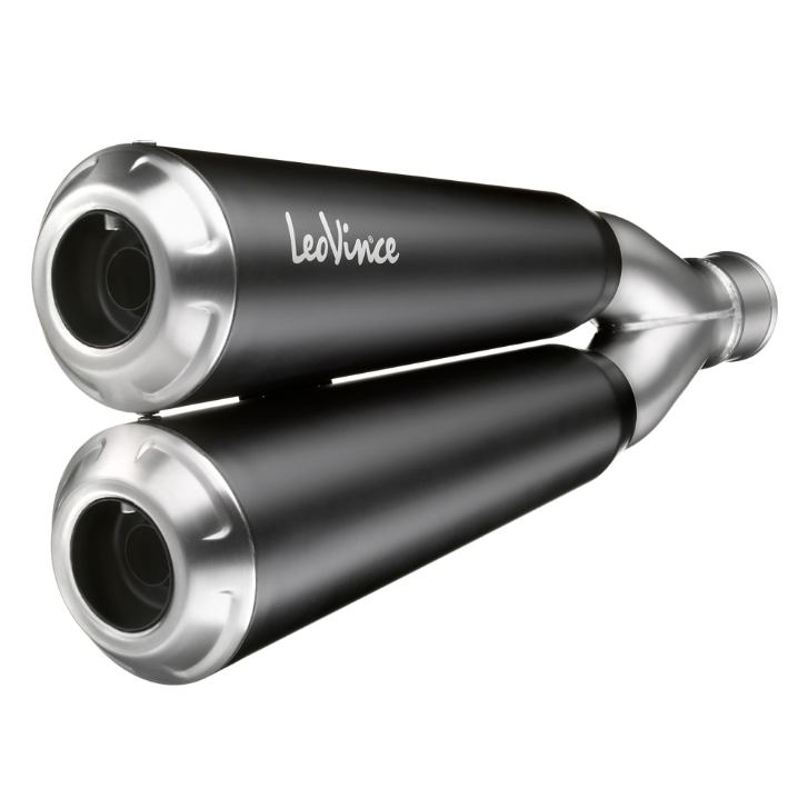 LeoVince exhaust system GP Duals, stainless steel, slip on for Suzuki SV 650
