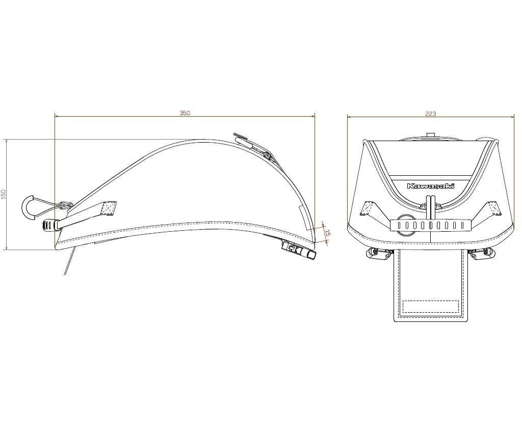 Tank bag with window (4L) Original Kawasaki