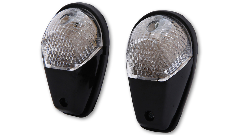 HIGHSIDER Smart fairing indicators LED blinker housing black / lens clear (pair), front & rear