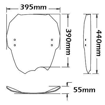 Middle windshield for BMW G 650 Xmoto (06-07), clear