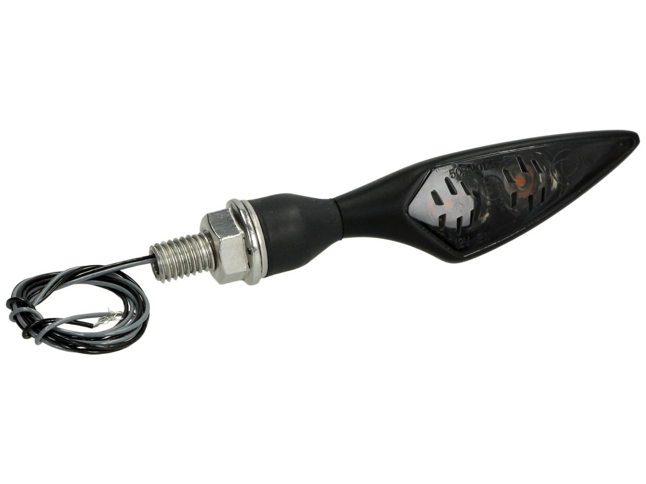 Kellermann turn signal, Rhombus Dark, steel, LED, VL/HR, 12 V, black satin, M8x20, E-tested