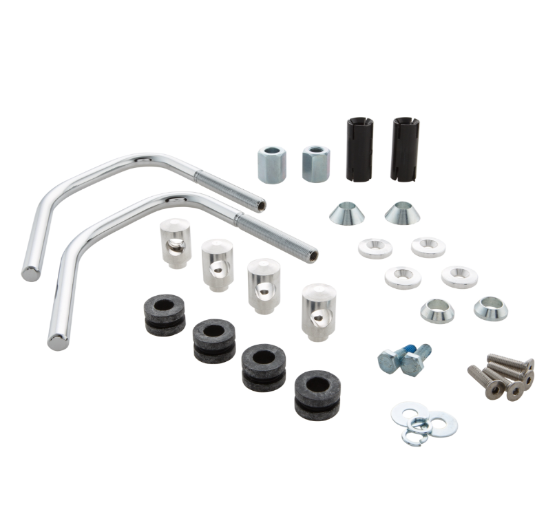 Flyscreen for Vespa Sprint 50-150cc 2T/4T, silver holders, black tinted