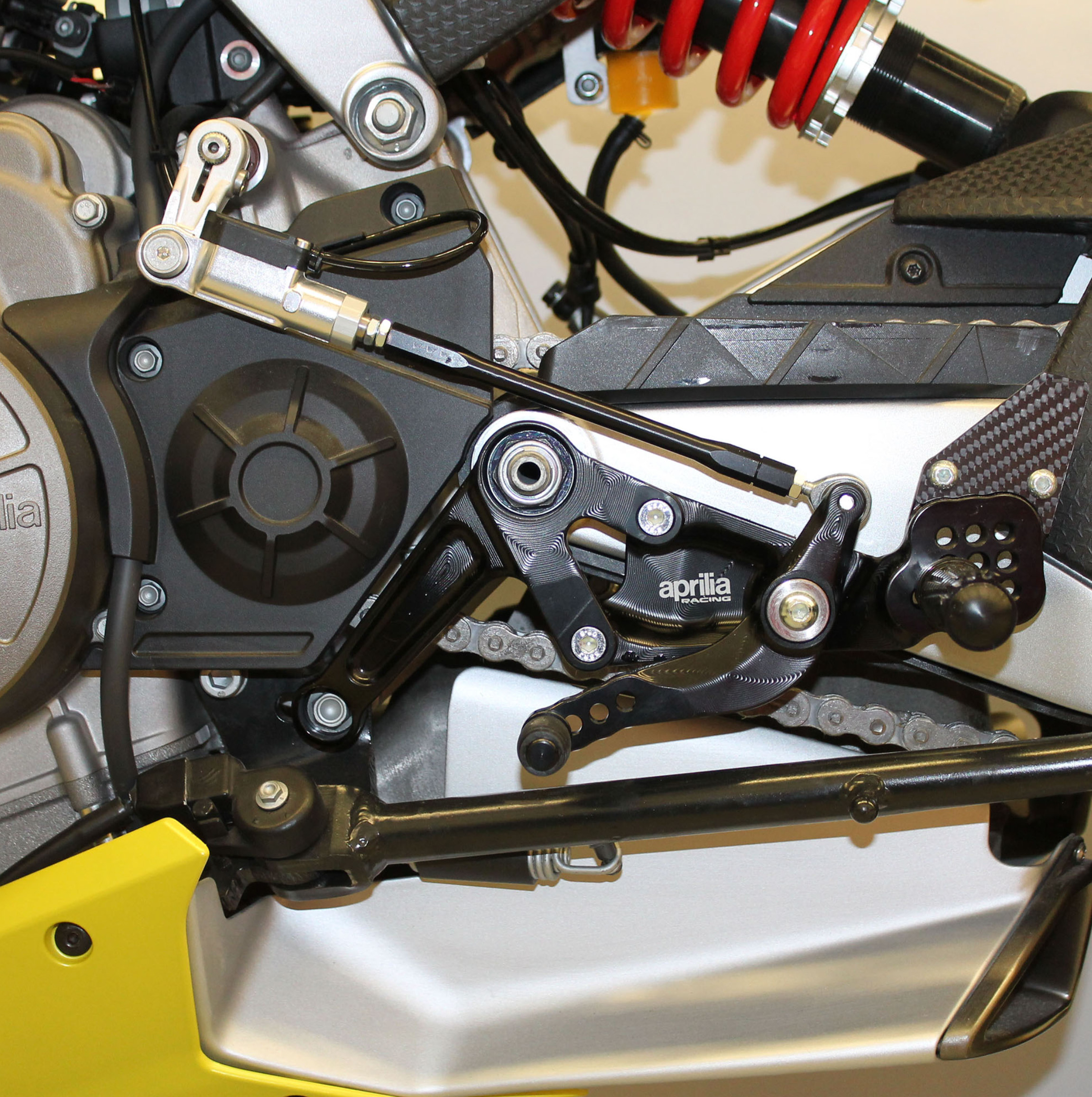 Recessed footrest system for Aprilia RS 660 / Tuono 660