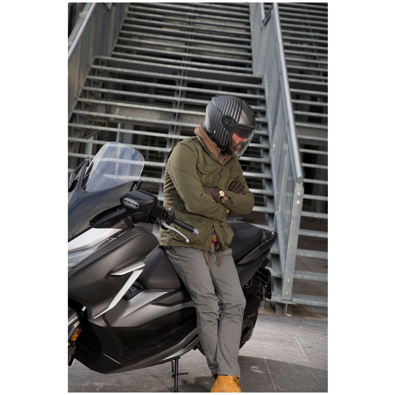 Caberg Helmet Flyon Bakari, matte gun / black