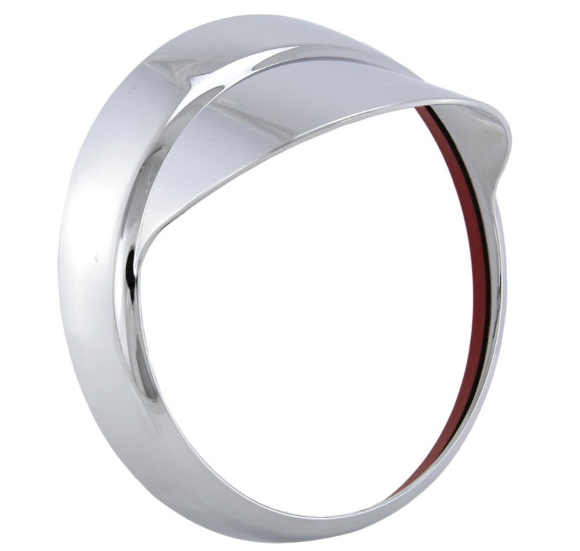 Lamp ring with lampshade for Vespa LX 50-150cc, chrome
