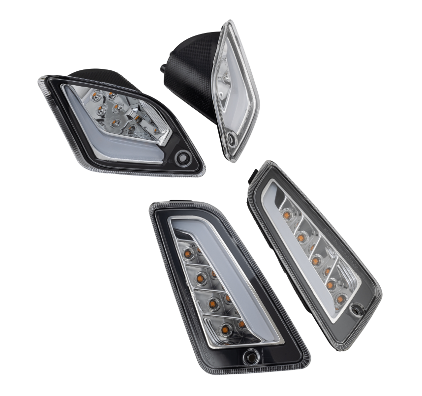 Turn signal kit front & rear for Vespa GTS/GTS Super/GTV 125-300cc, clear