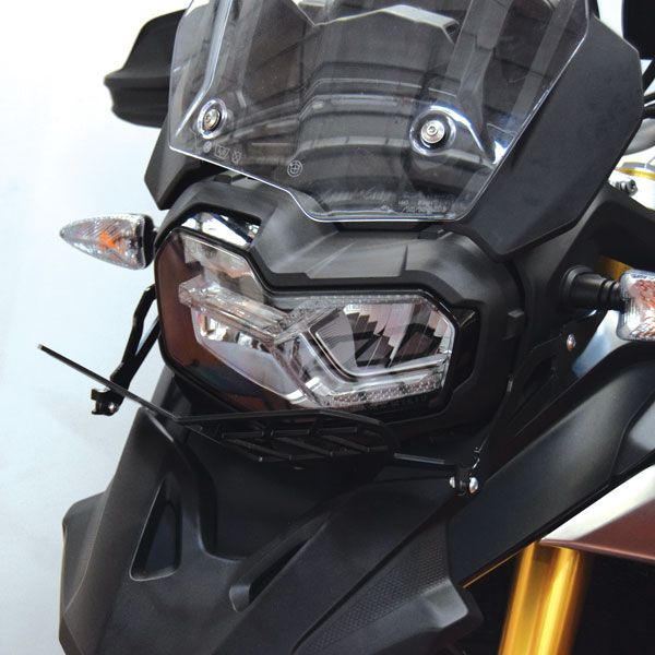 Headlight protection grille for BMW F 850 GS (18-22), stainless steel, black