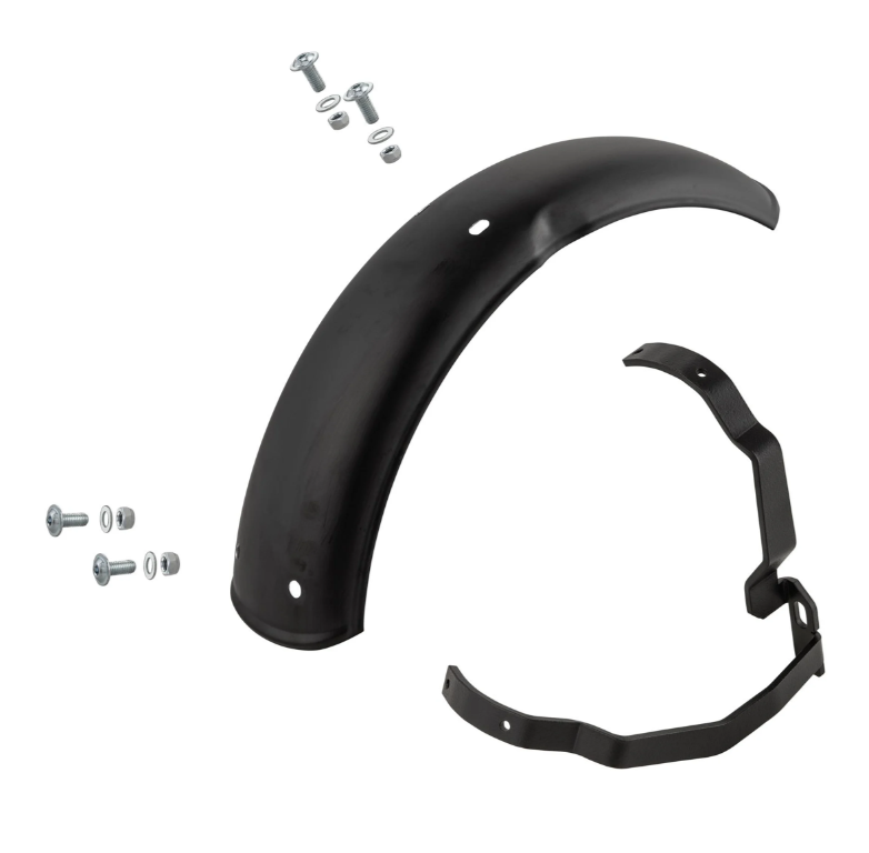 Mudguard 2.0 Garelli for Vespa PX 80-200cc, metal black matt, holder black