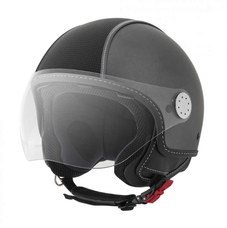 Piaggio Demi Jet helmet, carbon skin, gray, matte