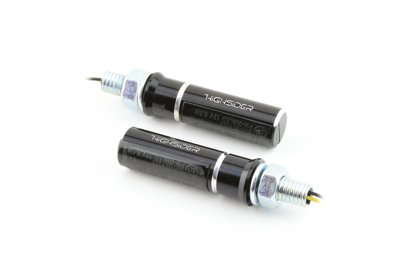 HIGHSIDER Pro Conero LED turn signal housing black / lens smoke gray (pair), front & rear