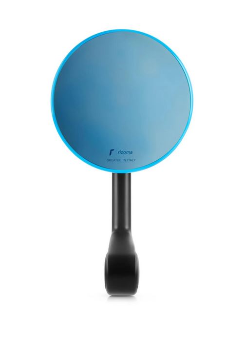 Handlebar end mirror RIZOMA E-POP for Vespa left or right, black/blue
