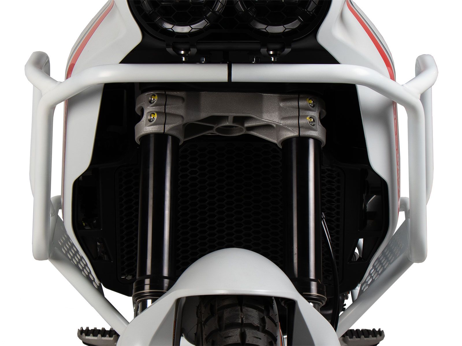 Tank protection bar white for Ducati Desert X Rally (24-) Hepco & Becker