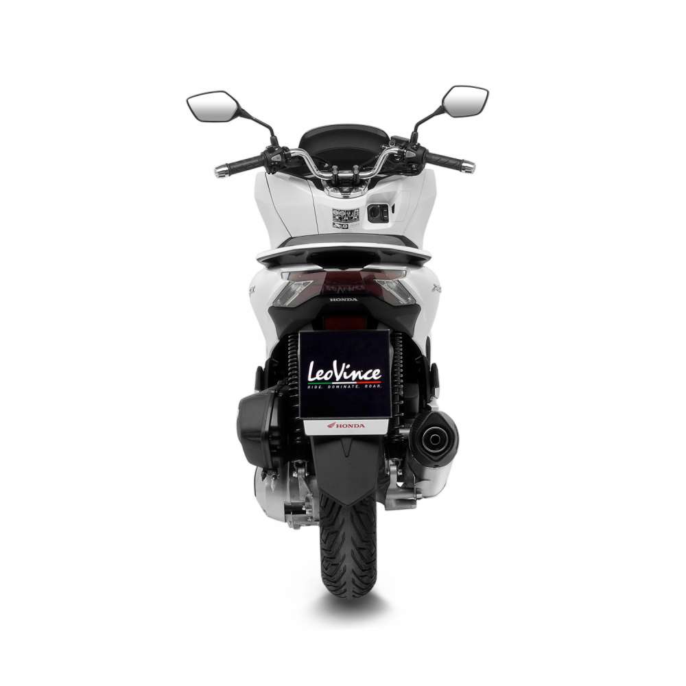 LeoVince exhaust system complete LV One Evo for Honda PCX 125, stainless steel silver, E-approval