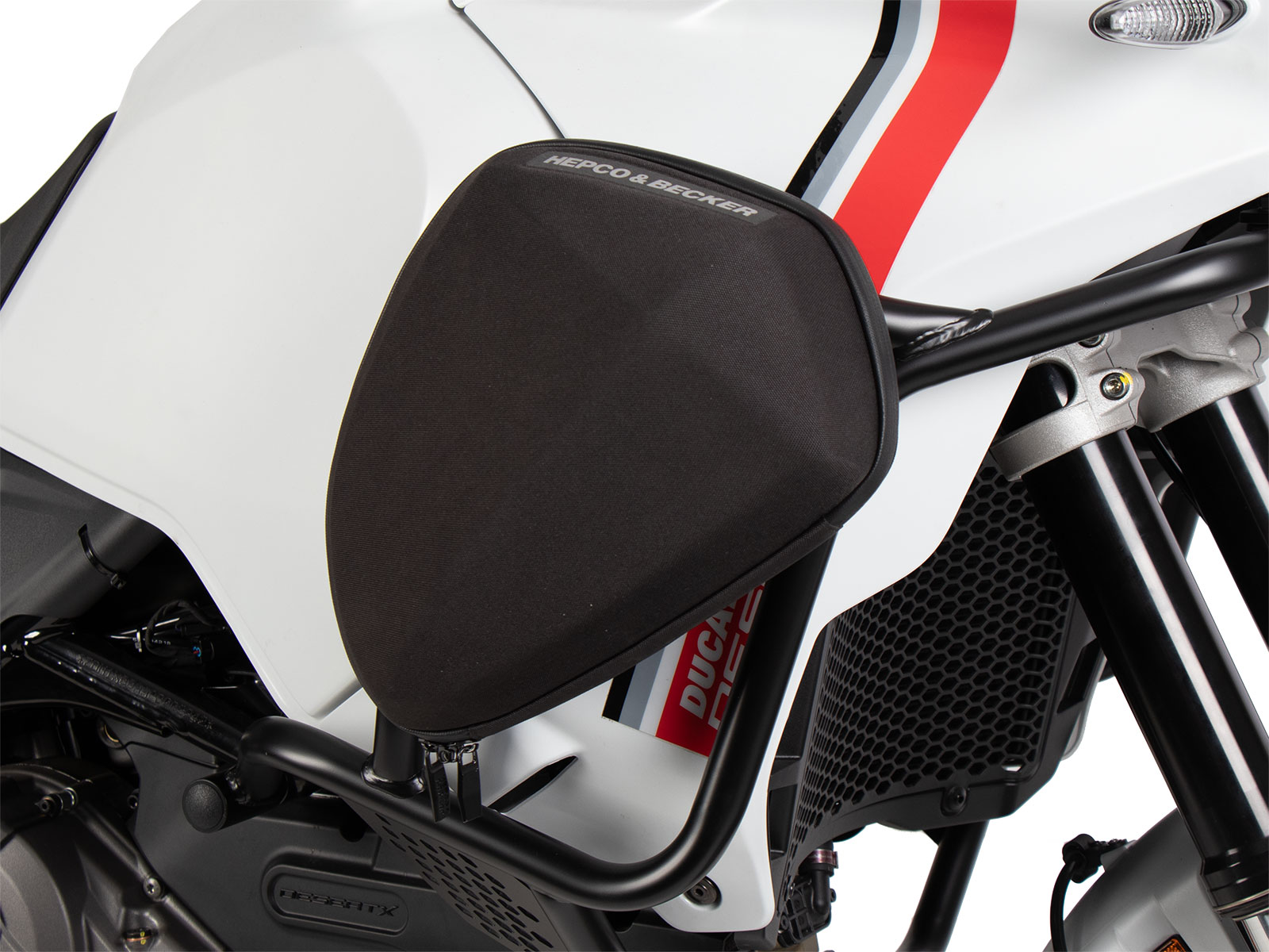 Tank protection bar white for Ducati Desert X Rally (24-) Hepco & Becker
