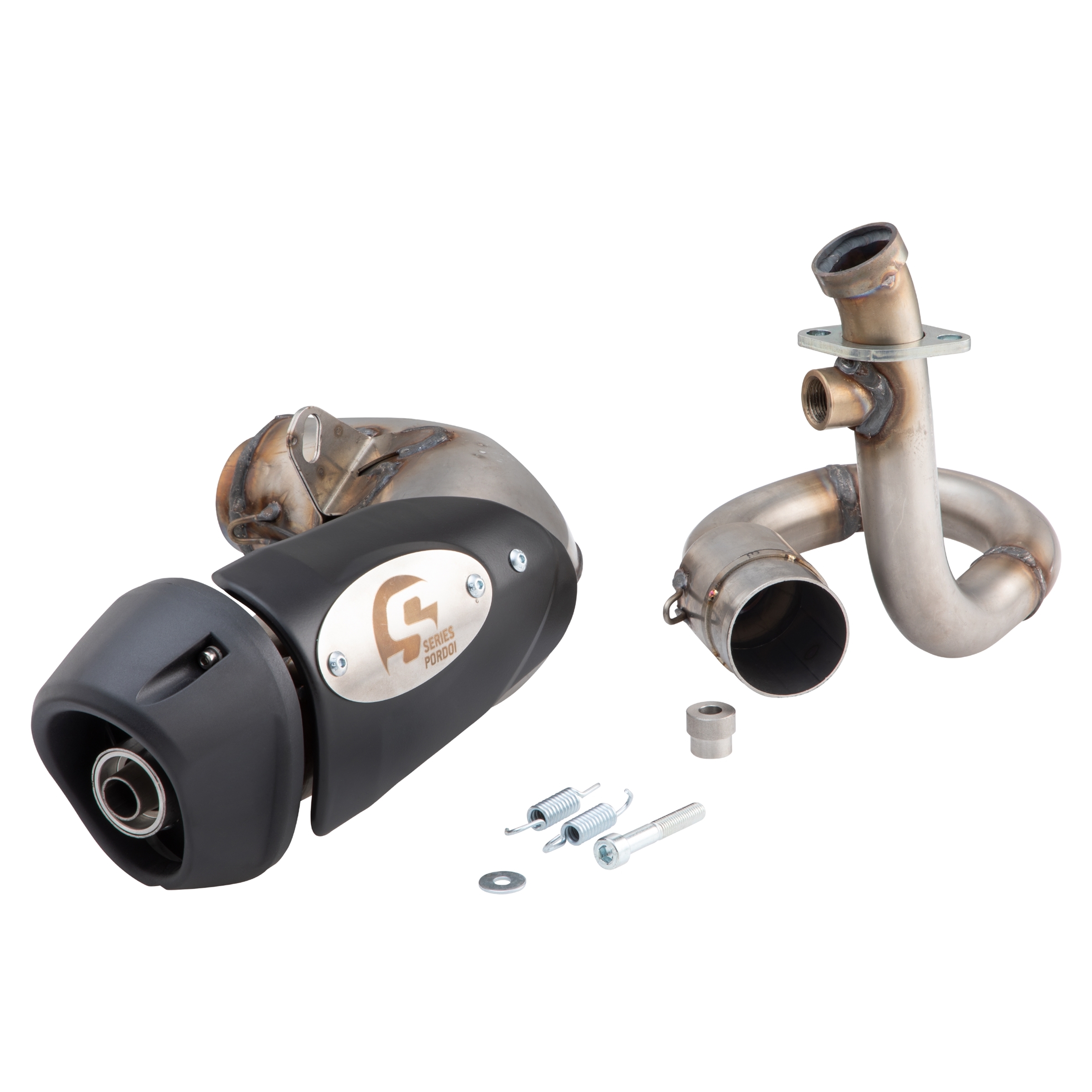 Racing exhaust for Vespa GTS/GTS Super/GTV/GT 60 125-300cc i.e., 4T, LC, stainless steel