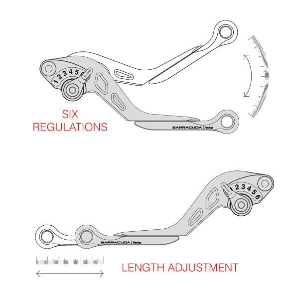 Lever set for Suzuki GSR600 / GSR750 / GSX-R1000 / SV650 / DL650 V-Strom / SFV650 - Barracuda