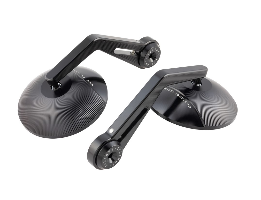 Handlebar end mirror ZELIONI for Vespa, right and left, black anodized