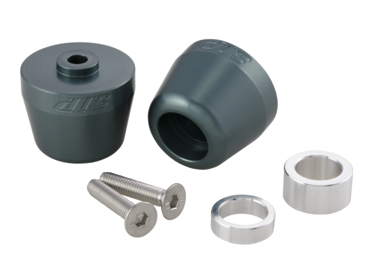 Handlebar end weights left/right for Vespa Primavera/Sprint/ET/LX/LXV/S, silver matt