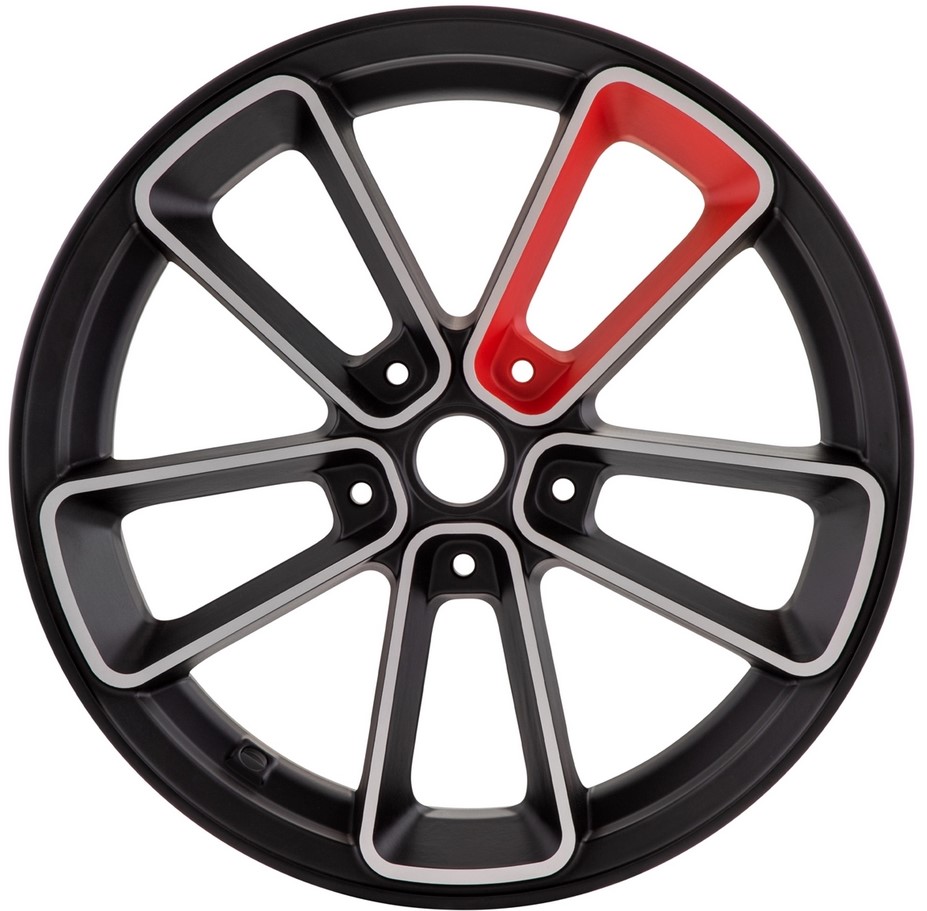 Rim front/rear 13" for Vespa GTS/GTS Super/GTV/GT 60/GT/GT L 125-300cc, black matt/red