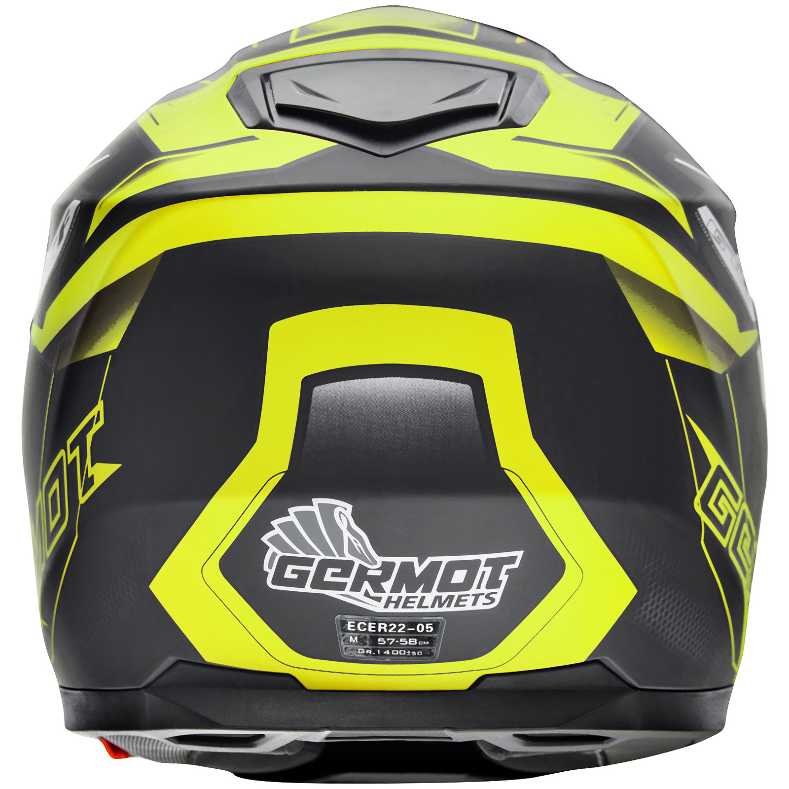 Germot full-face helmet GM 330, matte black / fluo yellow